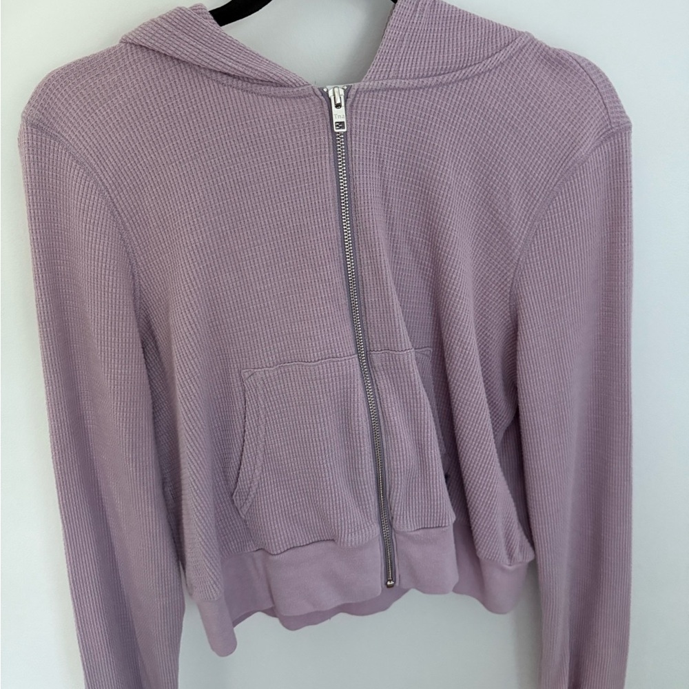 TNA Purple Cropped Fitted Hoodie